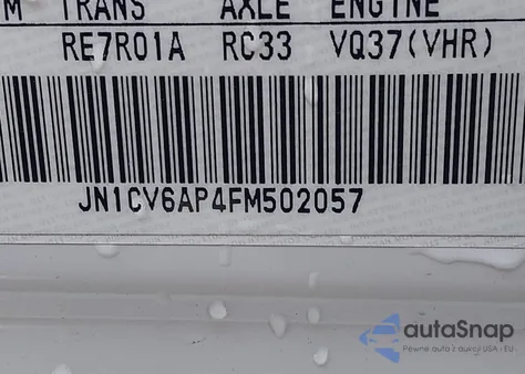 2015 Infiniti Q40 z USA, uszkodzony, nr VIN JN1CV6AP4FM502057